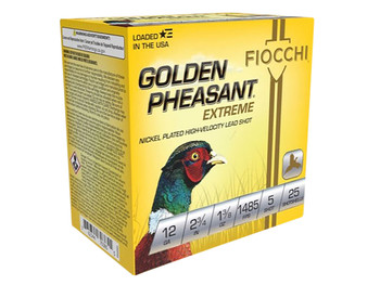Fiocchi 12GPX5 Golden Pheasant Extrema 12Gauge 2.75" 1 3/8oz 5Shot 25 Per Box/10 Case