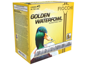 Fiocchi 123SGWBB Golden Waterfowl 12Gauge 3" 1 1/4oz BBShot 25 Per Box/10 Case