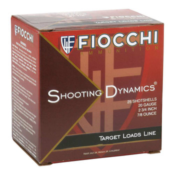 Fiocchi 20SD75 Shooting Dynamics Target 20 Gauge 2.75 78 oz 7.5 Shot 25 Bx 10 UPC: 762344710839