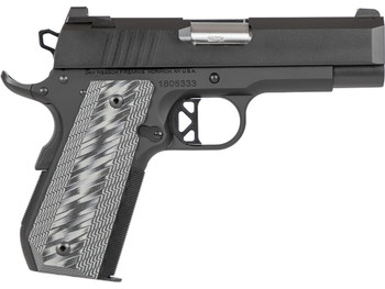 Dan Wesson 01883 ECP Compact Frame 45 ACP 8+1 4" Stainless Bull Barrel Black Duty Serrated Stainless Steel Slide Black Aluminum Frame wBeavertail Black/Gray G10 Grip