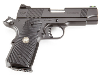 Wilson Combat CQBECP9 CQB Elite Compact Frame 9mm Luger 10+1/9+1 4" Stainless Match Grade Barrel, Black Serrated Carbon Steel Slide, Black Carbon Steel Frame w/Beavertail, Black G10 Starburst Grip