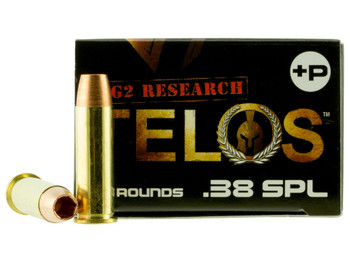 G2 Research G00618 Telos 38Special+P 105gr Fracturing Copper Hollow Point 20 Per Box/25 Case