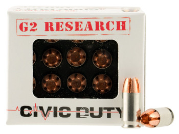 G2 Research G00621 Civic Duty 380ACP 64gr Copper Expansion Projectile 20 Per Box/25 Case