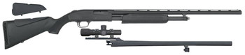 Mossberg 54047 500 FieldDeer Pump 20 Gauge 51 3 26 Vent Rib24 Slugster Barrels Matte Blued Metal Finish Synthetic Dual Comb Stock Includes AccuSet Chokes  Dead Ringer 2.5x20mm Scope UPC: 015813540476