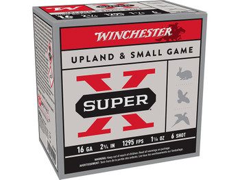 Winchester Ammo X16H6 Super X Heavy Game Load 16Gauge 2.75" 1 1/8oz 6Shot 25 Per Box/10 Case