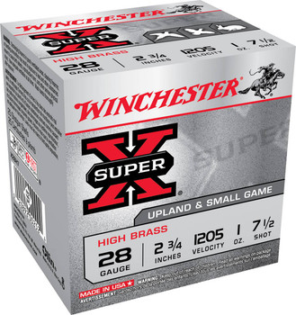 Winchester Super-X 28 Gauge Shotshell Ammunition, 2 3/4 Inch, 1205 FPS, 1 Ounce, #7 1/2 Shot - 25 Cartridge Box ( 25 / 1 )