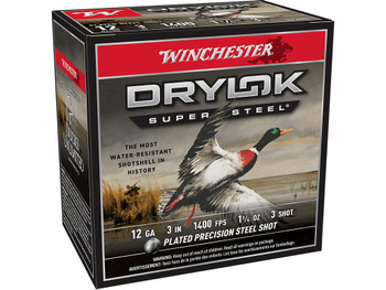 Winchester Ammo XSV1233 Drylok Super Steel Magnum 12Gauge 3" 1 1/4oz 3Shot 25 Per Box/10 Case