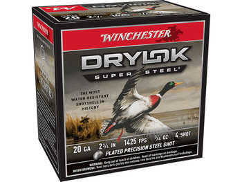Winchester Ammo XS204 Drylok Super Steel Magnum 20Gauge 2.75" 3/4oz 4Shot 25 Per Box/10 Case