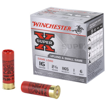 Winchester Super-X 16 Gauge Shotshell Ammunition, 2 3/4 Inch, 1165 FPS, 1 Ounce, #6 Shot - 25 Cartridge Box ( 25 / 1 )