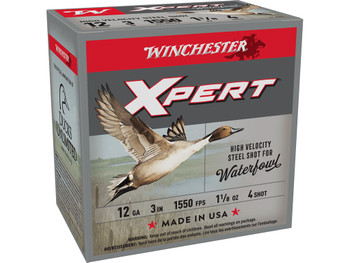 Winchester Ammo WEX1234 Super X Xpert High Velocity 12Gauge 3" 1 1/8oz 4Shot 25 Per Box/10 Case