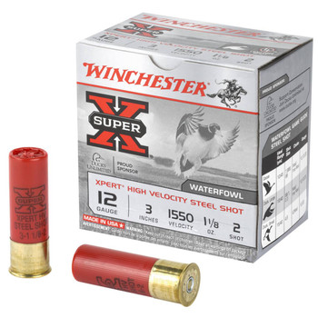Winchester Super-X 12 Gauge Shotshell Ammunition, 3 Inch, 1550 FPS, 1 1/8 Ounce, #2 Shot - 25 Cartridge Box ( 25 / 1 )