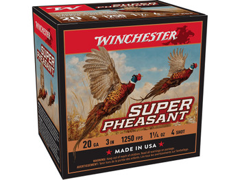Winchester Ammo X203PH4 Super Pheasant Magnum High Brass 20Gauge 3" 1 1/4oz 4Shot 25 Per Box/10 Case