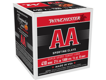 Winchester Ammo AASC418 AA Super Sport Sporting Clay 410Gauge 2.50" 1/2oz 8Shot 25 Per Box/10 Case