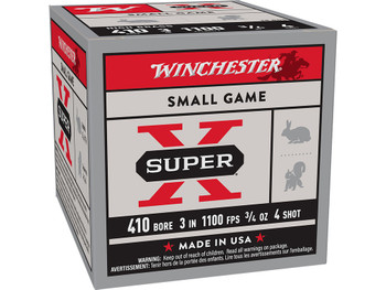 Winchester Ammo X413H4 Super X Heavy Game Load High Brass 410Gauge 3" 3/4oz 4Shot 25 Per Box/10 Case