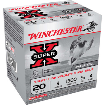 Winchester Ammo WEX2034 Super X Xpert High Velocity 20 Gauge 3 78 oz 1500 fps 4 Shot 25 Bx10 Cs UPC: 020892017283