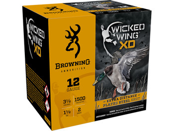 Browning Ammo B193411242 Wicked Wing XD 12Gauge 3.50" 1 1/2oz 2Shot 25 Per Box/10 Case