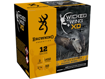 Browning Ammo B193411230 Wicked Wing XD 12Gauge 3" 1 1/4oz BBShot 25 Per Box/10 Case