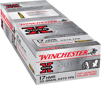 Winchester Super-X XTP Hyper Velocity Rimfire Ammunition, 17 HMR, JHP, 20 Grain - 50 Cartridge Box ( 50 / 1 )