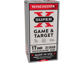 Winchester Ammo X17HMR1 Super X 17HMR 20gr Hornady XTP Hollow Point 50 Per Box/20 Case