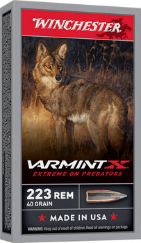 Winchester Varmint X Hyper Velocity Centerfire Ammunition, 223 Remington, Polymer Tip Rapid Expansion, 40 Grain - 20 Cartridge Box ( 20 / 1 )