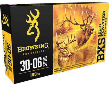 Browning BXS Hyper Velocity Centerfire Ammunition, 30-06 Springfield, Tipped Copper, 180 Grain - 20 Cartridge Box ( 20 / 1 )