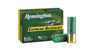 Remington Express Buckshot 12 Gauge Shotshell Ammunition, 2 3/4 Inch, 1325 FPS, 27 Pellet, #4 Buck - 5 Cartridge Box ( 5 / 1 )