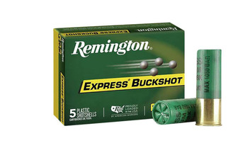 Remington Express Buckshot 12 Gauge Shotshell Ammunition, 2 3/4 Inch, 1290 FPS, 12 Pellet, #00 Buck - 5 Cartridge Box ( 5 / 1 )