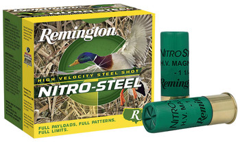 Remington Nitro Steel 12 Gauge Shotshell Ammunition, 2 3/4 Inch, 1390 FPS, 1 1/8 Ounce, #4 Shot - 25 Cartridge Box ( 25 / 1 )
