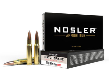Nosler 60072 Match Grade 308Win 175gr Custom Competition Hollow Point Boat Tail 20 Per Box/10 Case