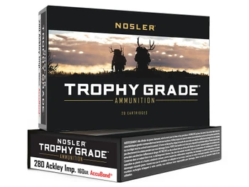 Nosler 60076 Trophy Grade 280Ackley Improved 160gr Nosler AccuBond 20 Per Box/10 Case