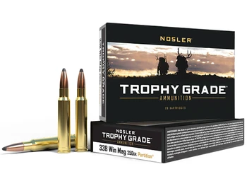 Nosler 60082 Trophy Grade 338WinMag 250gr Nosler Spitzer Partition 20 Per Box/10 Case