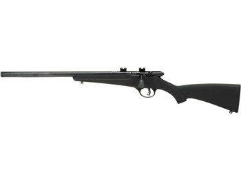 Savage Arms 13841 Rascal FLV-SR Youth 22 LR 1rd 16.12" Matte Blued Heavy Barrel, Matte Blued Carbon Steel Receiver, Black Synthetic Stock, Left Hand