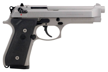 Beretta USA JS92F510CA 92FS Inox CA Compliant Full Size 9mm Luger 101 4.90 Satin Stainless Barrel Serrated Slide  Alloy Frame Black Stippled Rubber Grips UPC: 082442884998