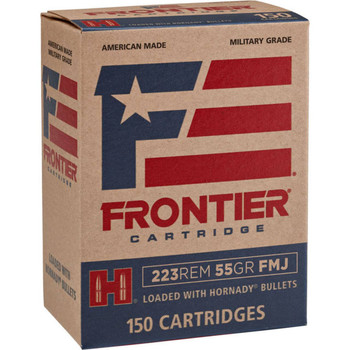 Hornady Frontier Hyper Velocity Centerfire Ammunition, 223 Remington, Full Metal Jacket, 55 Grain - 150 Cartridge Box ( 150 / 1 )
