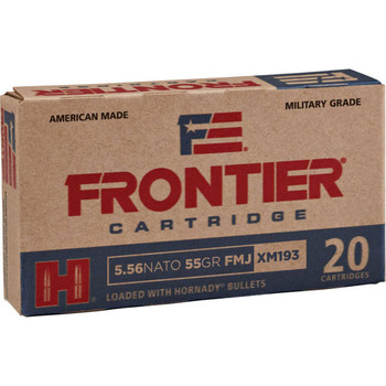 Hornady Frontier Hyper Velocity Centerfire Ammunition, 5.56 x 45mm NATO, Hollow Point (HP), 55 Grain - 150 Cartridge Box ( 150 / 1 )