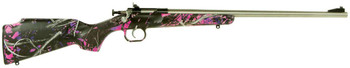 Crickett KSA2167 Youth  22 LR 1rd 16.12 Stainless Steel Barrel Fixed FrontAdjustable Rear Peep Sights Hydro Dipped Muddy Girl Synthetic Stock w11.5 LOP Rebounding Firing Pin Safety UPC: 611613021674