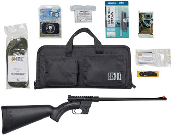 Henry H002BSGB U.S. Survival Pack AR7 22 LR Caliber with 81 Capacity 16.13 Barrel Black Metal Finish  Black Synthetic Stock Right Hand Full Size Includes Gear UPC: 619835002037