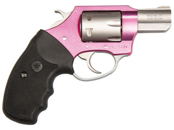 Charter Arms 52330 Pathfinder Pink Lady Small Frame 22 WMR 8 Shot 2" Stainless Steel Barrel, Pink Cerakote Aluminum Frame, Stainless Cylinder, Black Finger Grooved Rubber Grip, Exposed Hammer