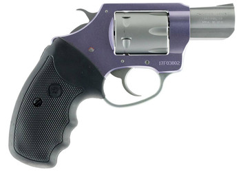 Charter Arms 52340 Pathfinder Lavender Lady Small 22 WMR 8 Shot 2 Stainless Steel Barrel  Cylinder Lavender Aluminum Frame wBlack Finger Grooved Rubber Grip Exposed Hammer UPC: 678958523409