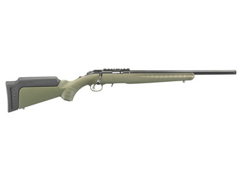 Ruger 8334 American Rimfire Sports South Exclusive Full Size 22 LR 10+1 18" Satin Blued Threaded Barrel & Alloy Steel Receiver w/Scope Rail, Green Fixed Synthetic Stock, Right Hand