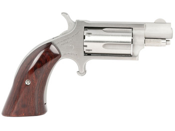 North American Arms 22MSGBG Mini-Revolver Sports South Exclusive 22 WMR 5 Shot 1.13" Stainless Steel Barrel, Frame & Cylinder, Wood Boot Grip, Exposed Hammer
