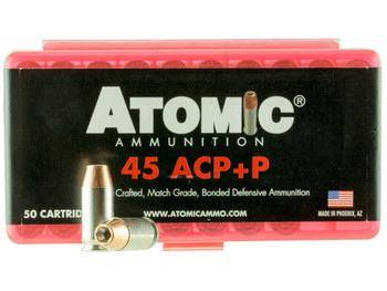 Atomic Ammunition 00412 Pistol Precision Craft 45ACP +P 185gr Bonded Match Hollow Point 50 Per Box/10 Case