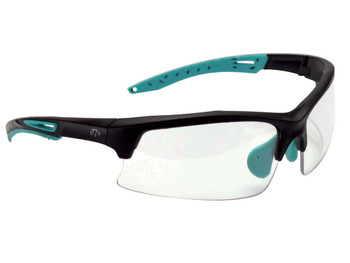 Walker's GWPTLSGLCLR Sport Glasses Adult Clear Lens Polycarbonate Black with Teal Accents Frame