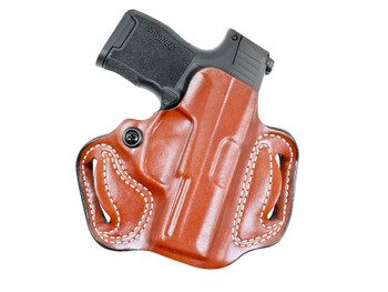 DeSantis Gunhide 086TA8JZ0 Mini Slide OWB Tan Leather Belt Slide Fits Sig P365 Belt 1.75" Wide Right Hand