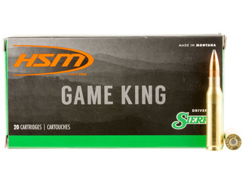 HSM 7MM089N Game King 7mm-08 Rem 160 gr Sierra GameKing Spitzer Boat Tail 20 Per Box/ 25 Case