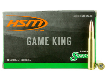 HSM 30843N Game King 308 Win 180 gr Sierra GameKing Spitzer Boat Tail 20 Per Box/ 25 Case