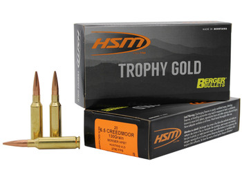HSM 65CRD130VLD Trophy Gold Extended Range 6.5 Creedmoor 130 gr Berger Hunting VLD Match 20 Per Box/ 25 Case