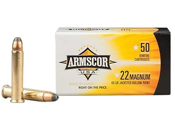 Armscor FAC22M1N USA 22WMR 40gr Jacketed Hollow Point 50 Per Box/40 Case