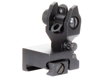 Aim Sports MT201 AR Low Profile Rear Flip Up Sight Black Anodized Low Profile for AR-15
