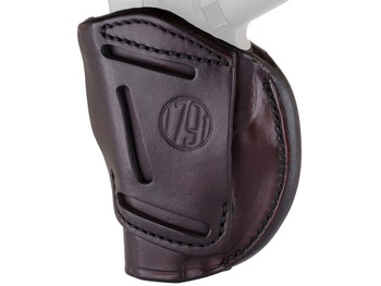 1791 Gunleather 4WH1SBRR 4-Way IWB/OWB 01 Signature Brown Leather Belt Clip Fits 3-4" Barrel 1911 Right Hand
